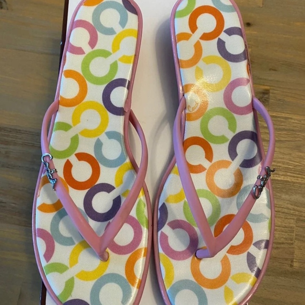 Coach Flip Flops (broken), Size 7.5